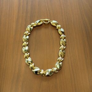 Vintage gold color, chunky choker necklace